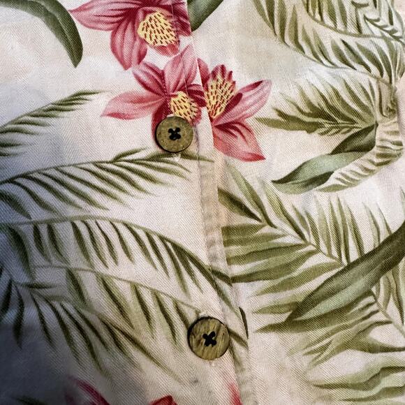 Jamaica Bay Button Down Shirt Short Sleeve Collared Hibiscus Flower Pink XL - Picture 3 of 5